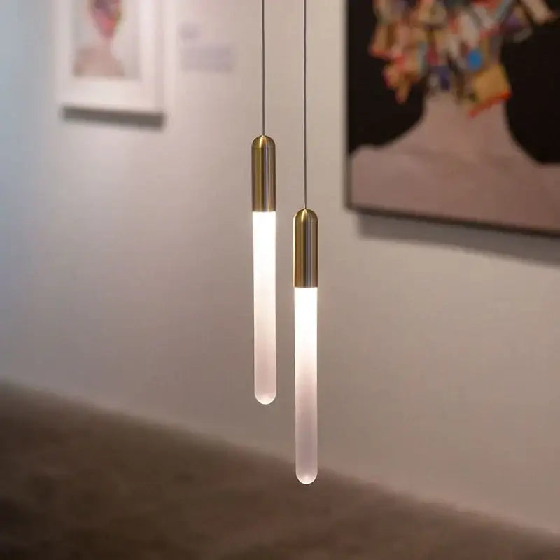DecorBites™ Luxe Gold Tube Chandelier for Dining & Bedroom Lighting