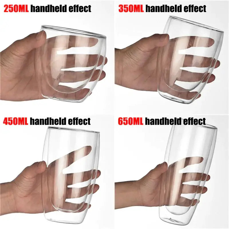 Modern double walled glass coffee mug kitchen drinkware cup