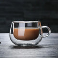 Modern double walled glass coffee mug kitchen drinkware cup