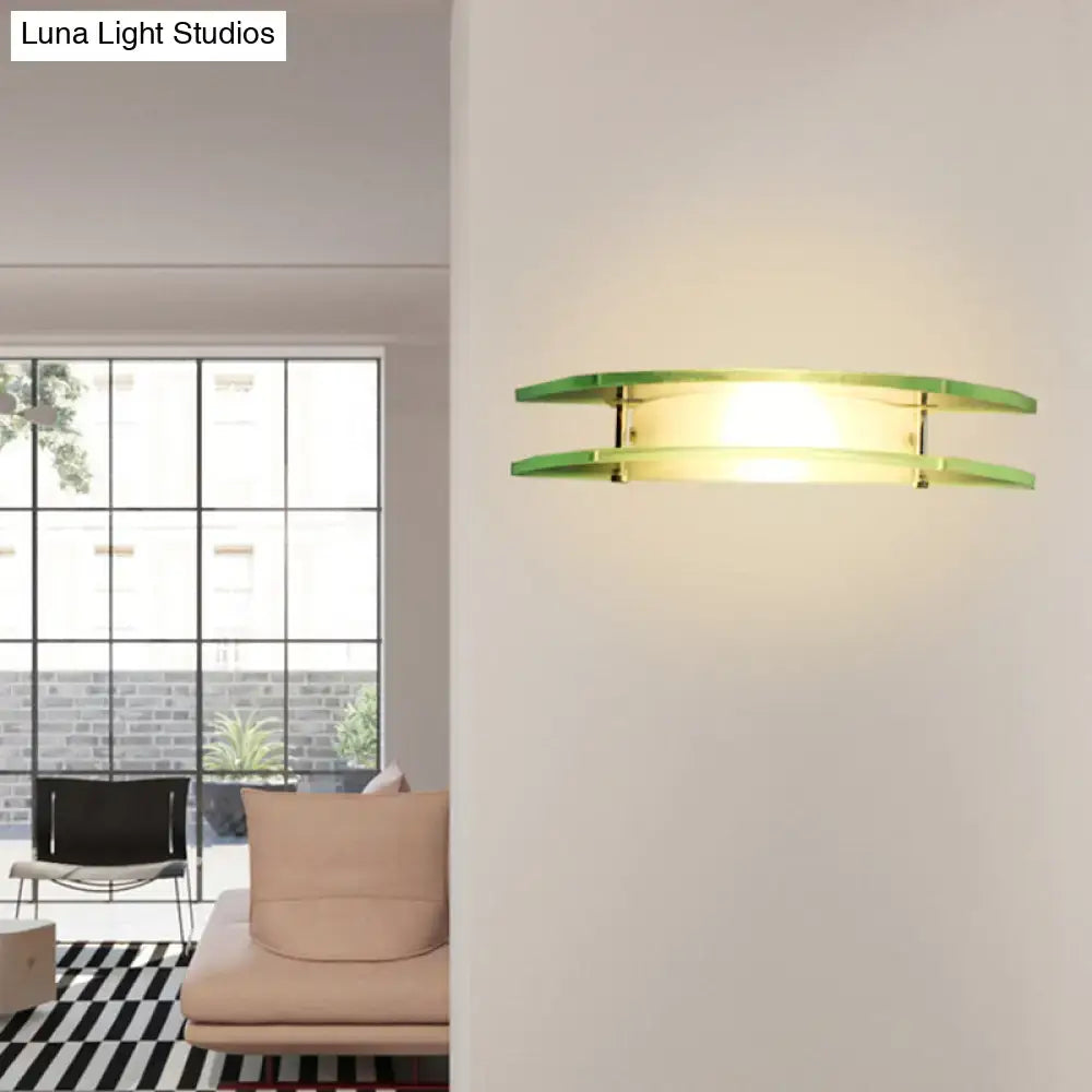 DecorBites™ Stylish Dual Arc Sconce Light with Clear Glass Shade - Bedside Wall Mount Lamp