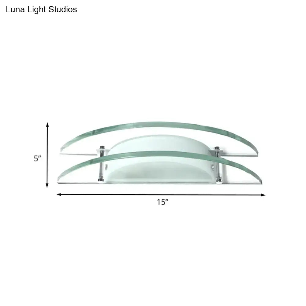 DecorBites™ Stylish Dual Arc Sconce Light with Clear Glass Shade - Bedside Wall Mount Lamp