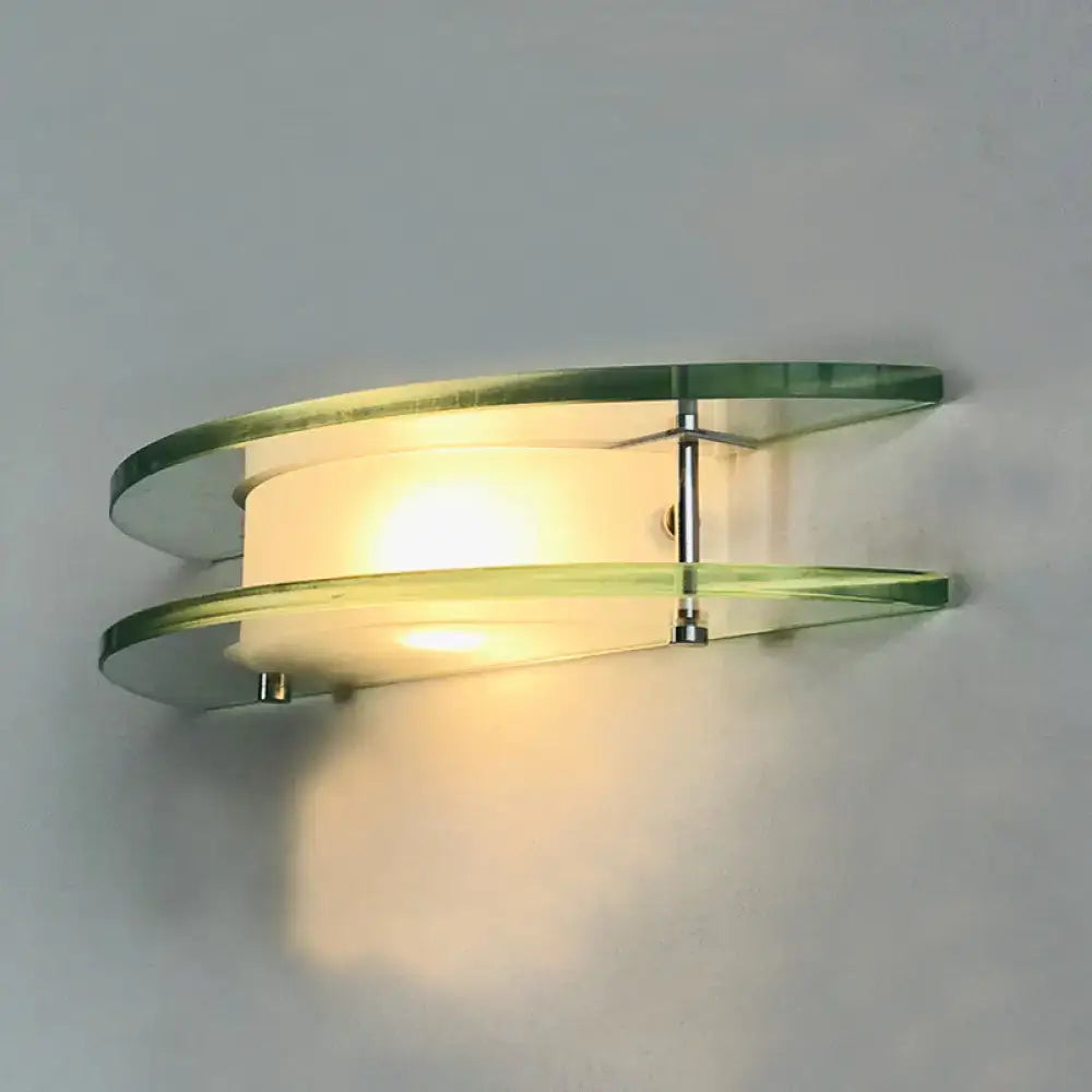 DecorBites™ Stylish Dual Arc Sconce Light with Clear Glass Shade - Bedside Wall Mount Lamp
