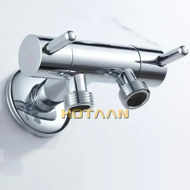 Modern dual handle brass chrome wall mount faucet garden tap