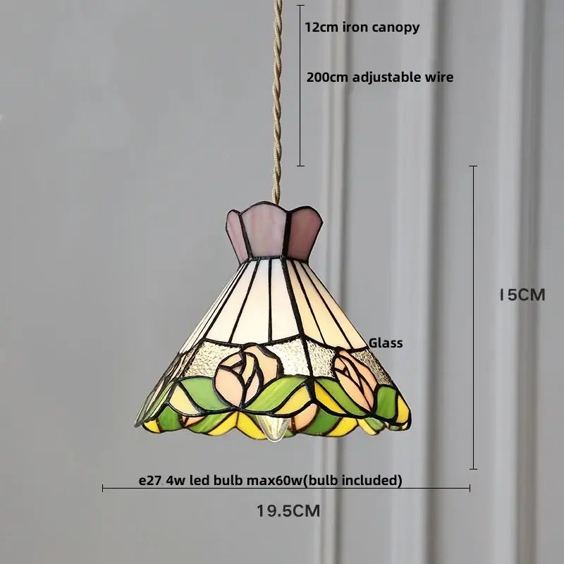 Modern flower white & amber clear glass led pendant light dining room