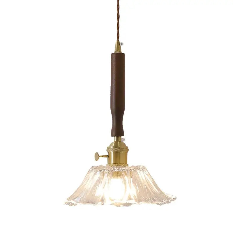 DecorBites™ LED Walnut Copper Pendant Light with Knob Switch - Modern Style Lighting Fixtures
