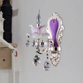 DecorBites™ Modern Frosted Glass Purple Wall Sconce Light with Teardrop Crystal Drops - Ruffle Design