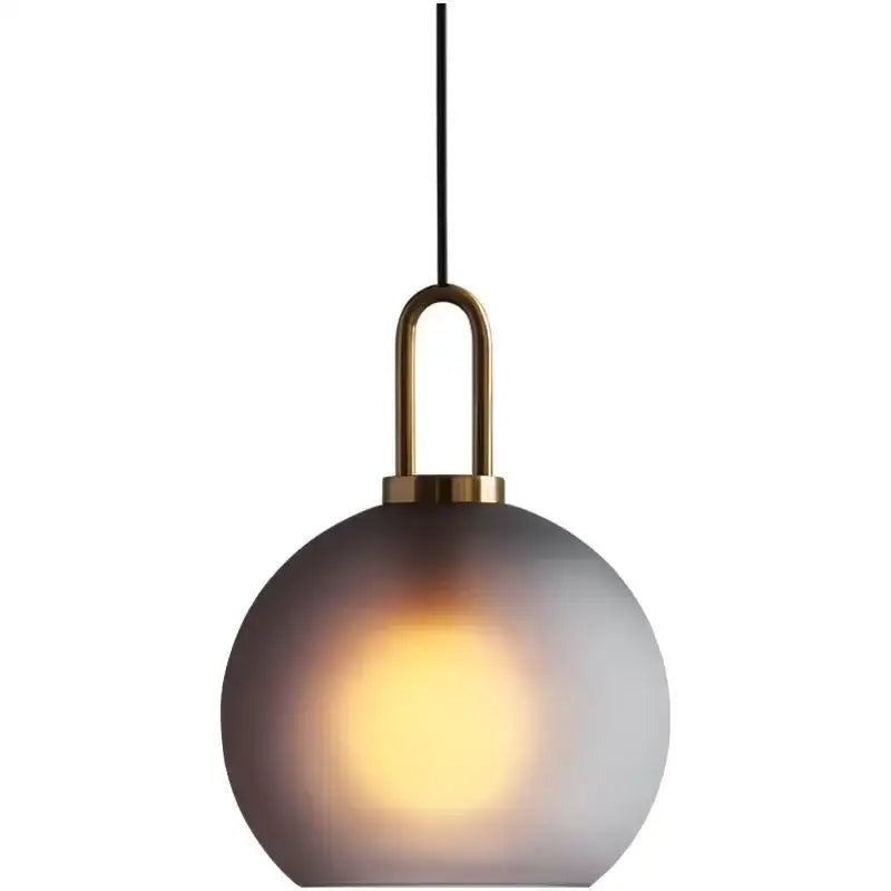 Modern frosted gray glass ball pendant light kitchen lighting