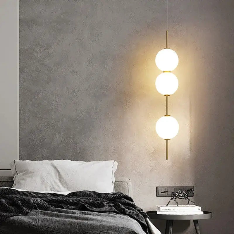 Modern frosted white glass ball pendant lamp for dining room