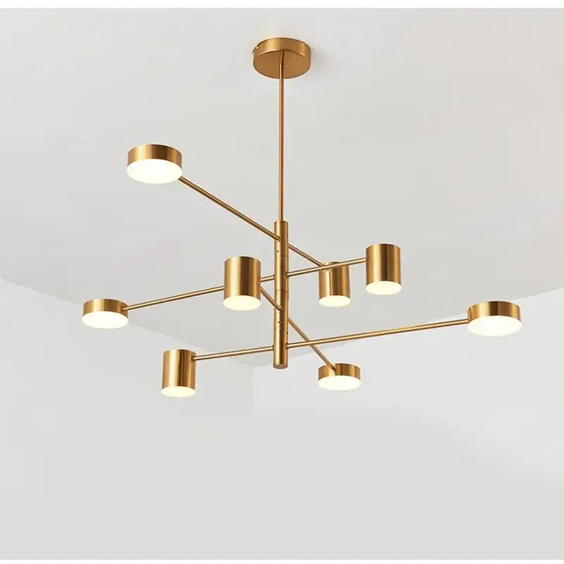DecorBites™ Black Gold White LED Chandelier: Stylish Nordic Loft Lamp for Livingroom & Bedroom