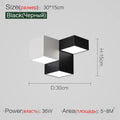 Modern geometric black & white cube bedroom ceiling lamp