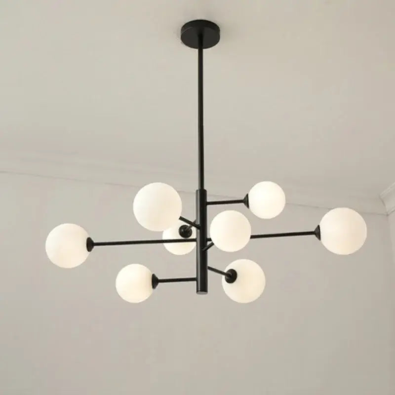 Modern geometric brass chandelier with frosted glass for living room