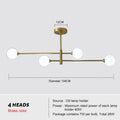 Modern geometric brass chandelier with frosted glass for living room