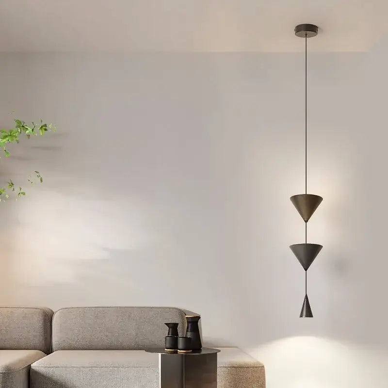 Modern geometric decorbites cone long led pendant bedroom light