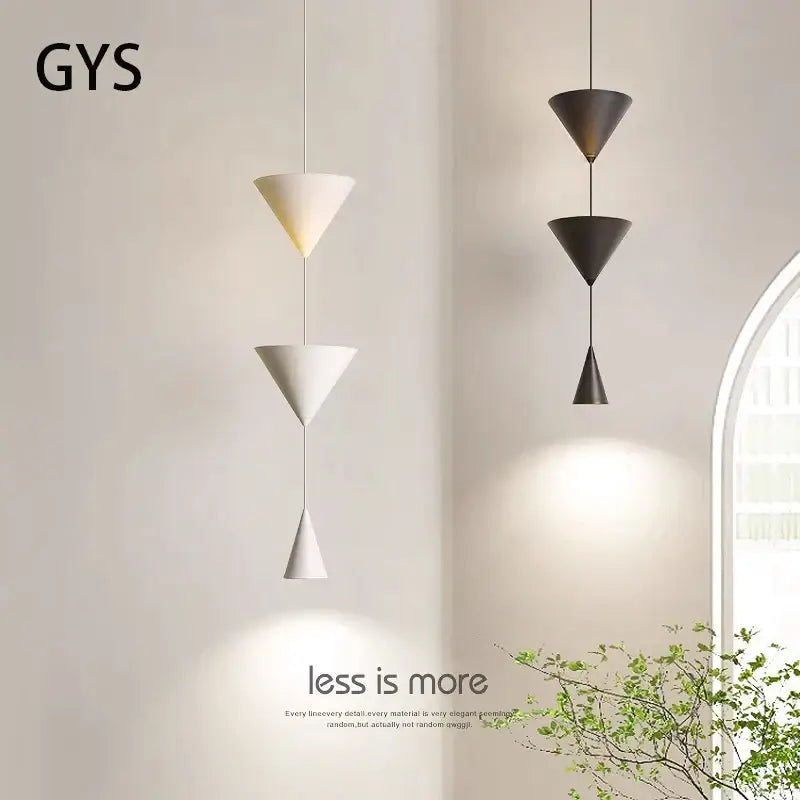 Modern geometric decorbites cone long led pendant bedroom light