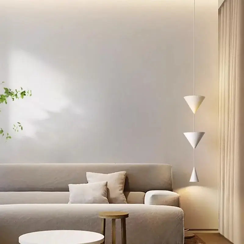 Modern geometric decorbites cone long led pendant bedroom light
