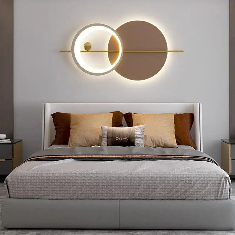 Modern geometric decorbites led wall sconce bedroom atmosphere light