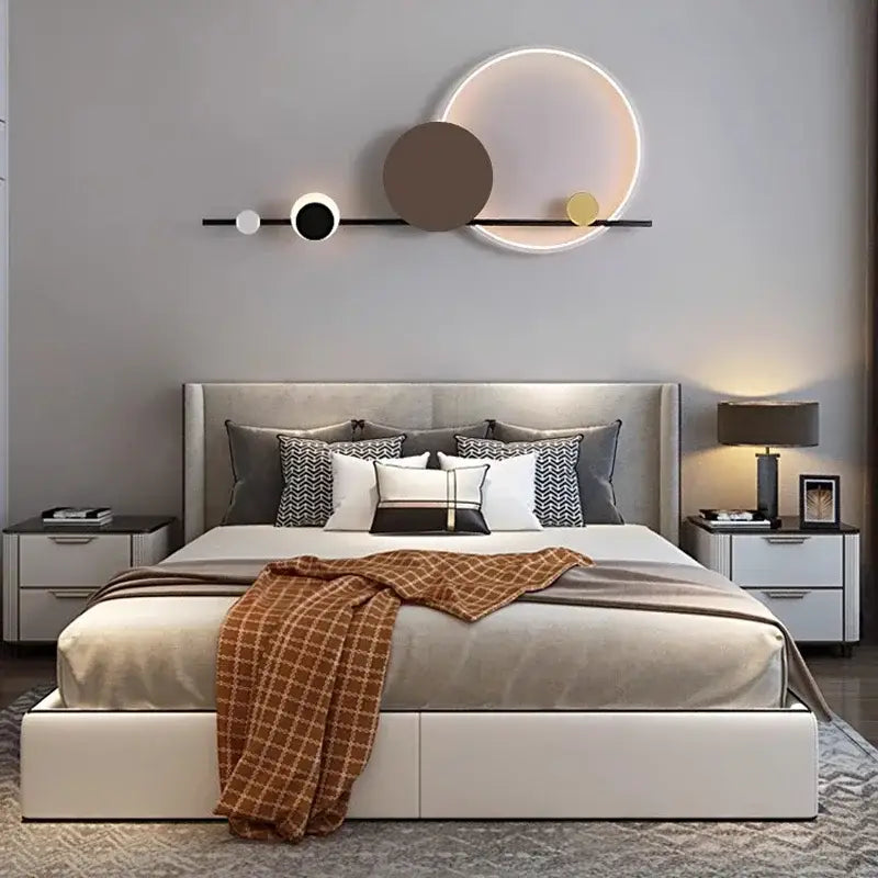 Modern geometric decorbites led wall sconce bedroom atmosphere light