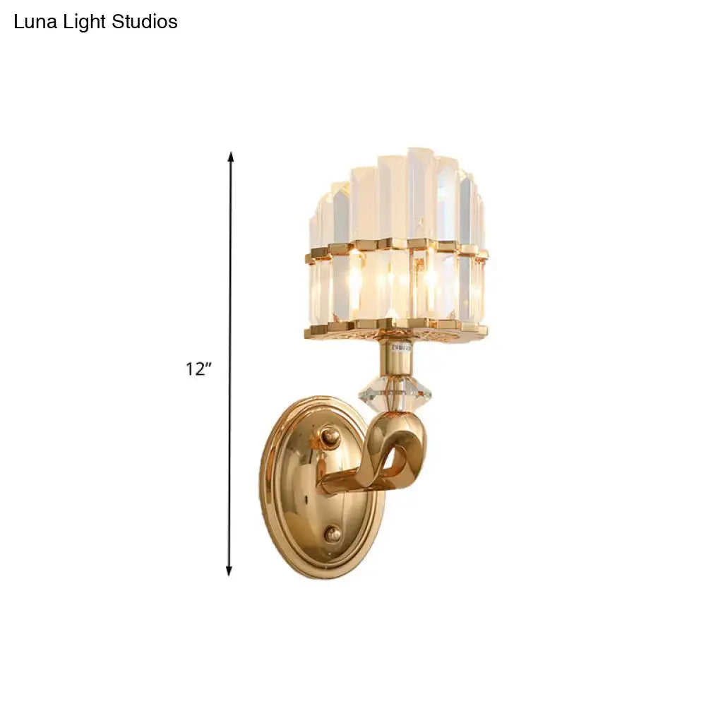 DecorBites™ Modern Crystal Gold Wall Lamp - Geometric Design with LED Lighting - Perfect for Living Room