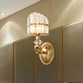 DecorBites™ Modern Crystal Gold Wall Lamp - Geometric Design with LED Lighting - Perfect for Living Room