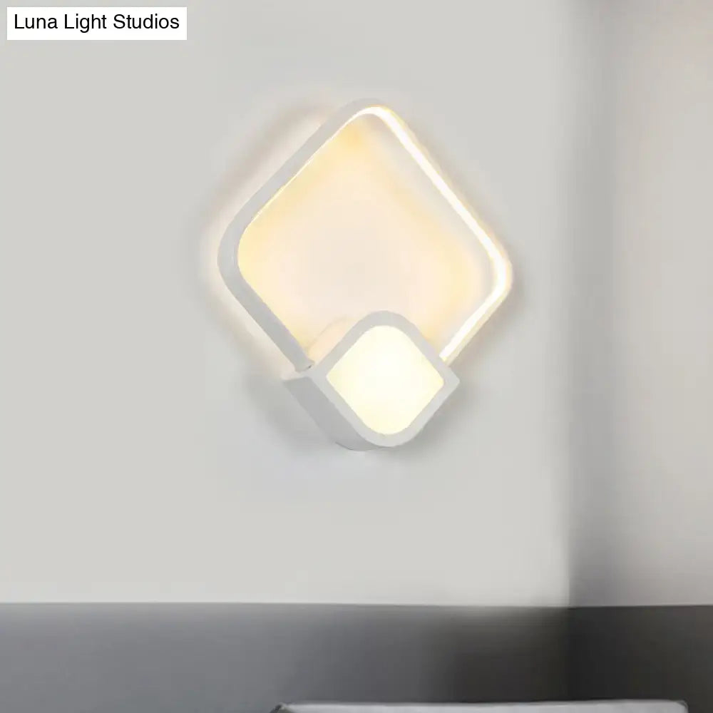 Modern geometric led white wall sconce light for living room