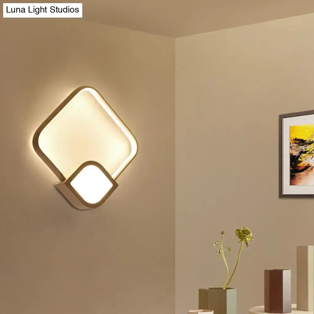 Modern geometric led white wall sconce light for living room