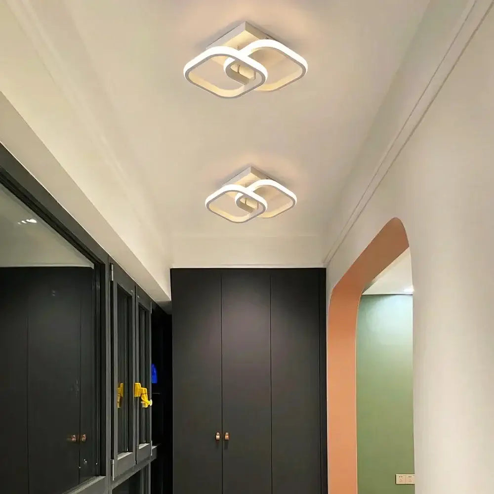 Modern geometric white acrylic led ceiling lamp bedroom light