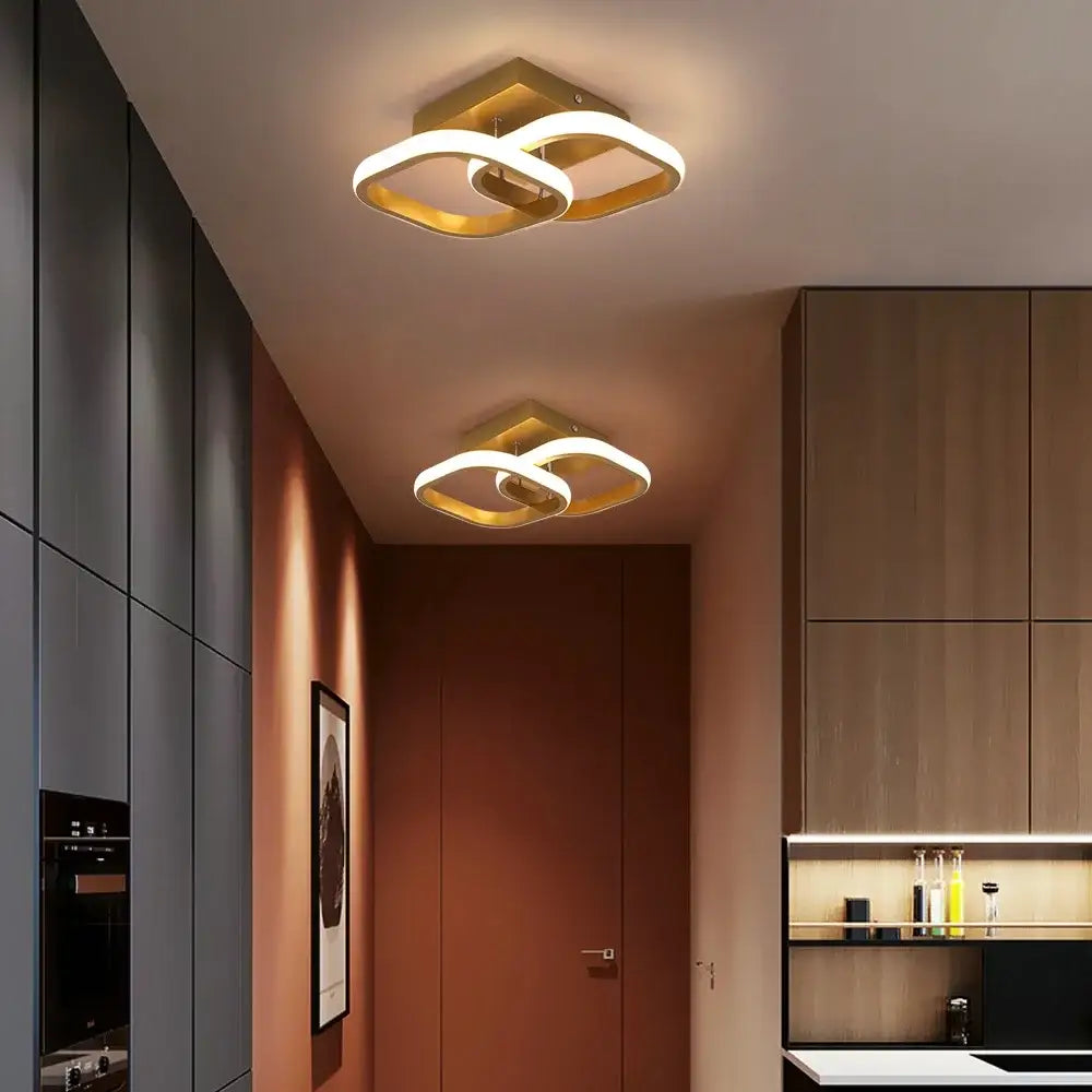 Modern geometric white acrylic led ceiling lamp bedroom light