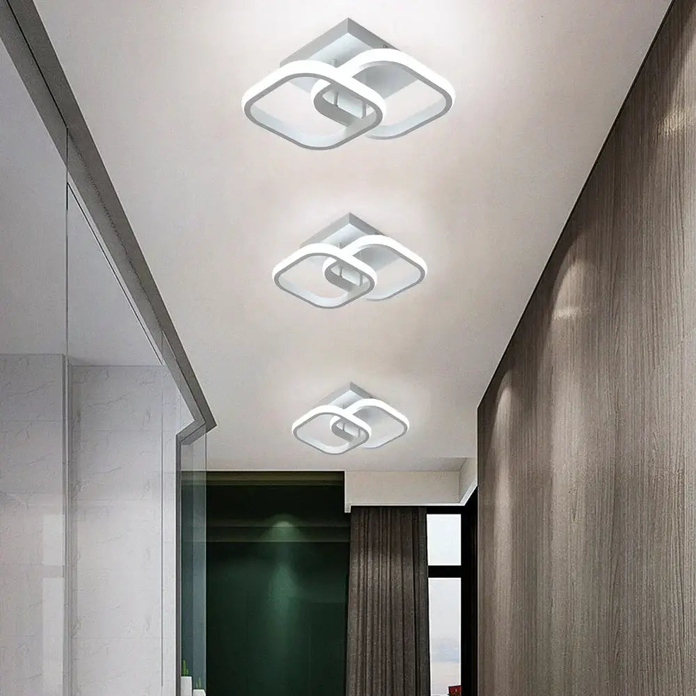 Modern geometric white acrylic led ceiling lamp bedroom light