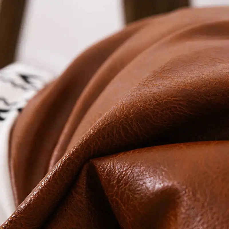 DecorBites™ Brown Faux Leather Cotton Cushion Cover 45x45cm/35x50cm Modern Design