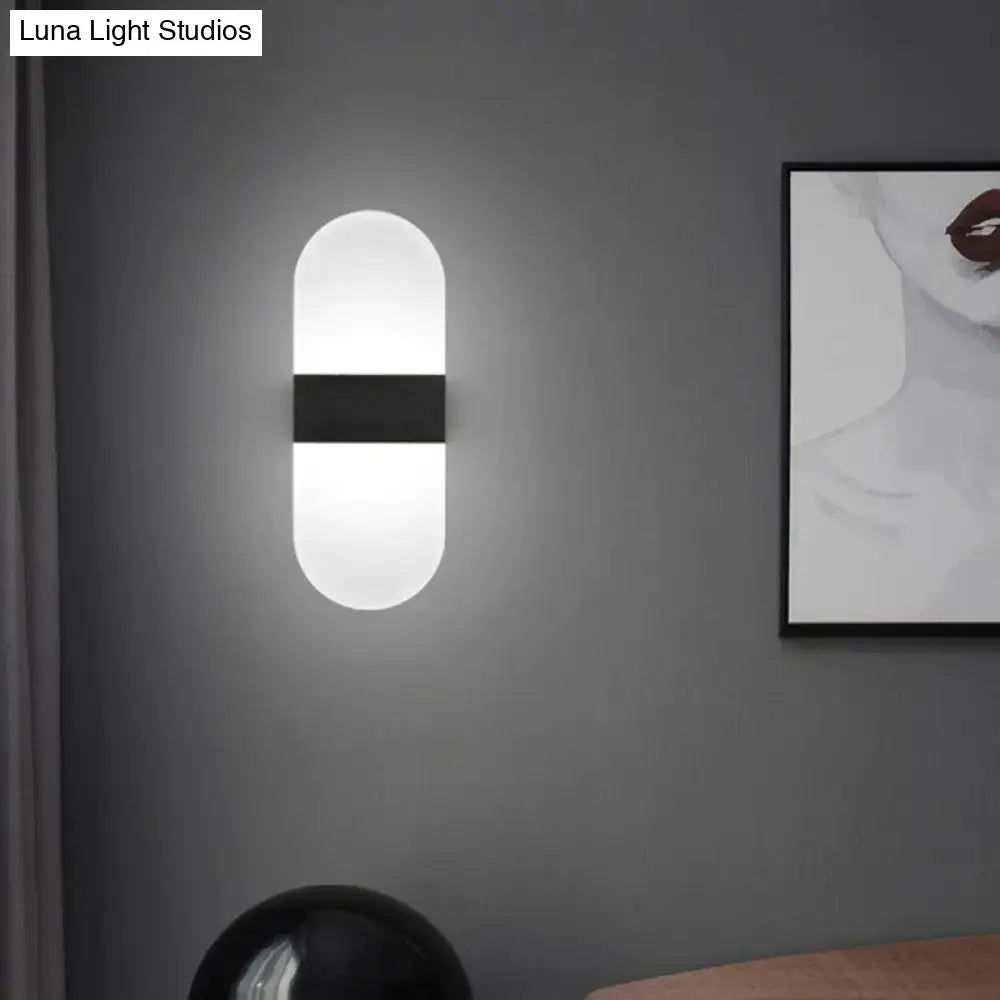 Modern geometric wood and acrylic wall sconce lamp bedroom light