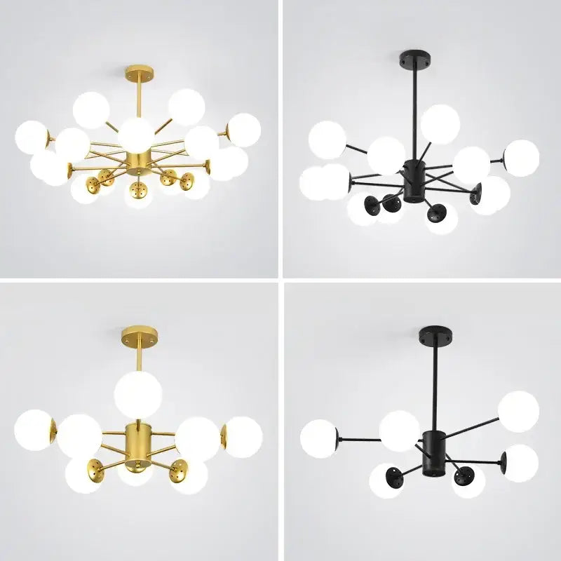 DecorBites™ Glass Ball Pendant Lights Modern Nordic Chandelier LED Living Room Decor