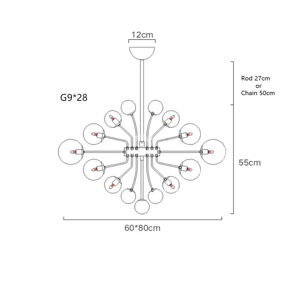 DecorBites™ Glass Bubble Ceiling Chandelier LED Living Room Bedroom Decor Minimalist Hanging Lamp