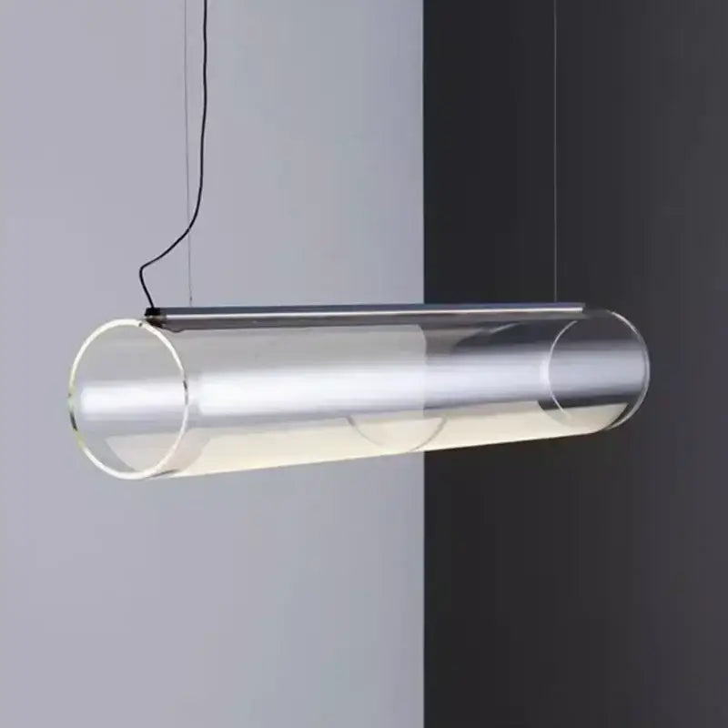 Modern glass cylinder chandelier dining room led pendant light