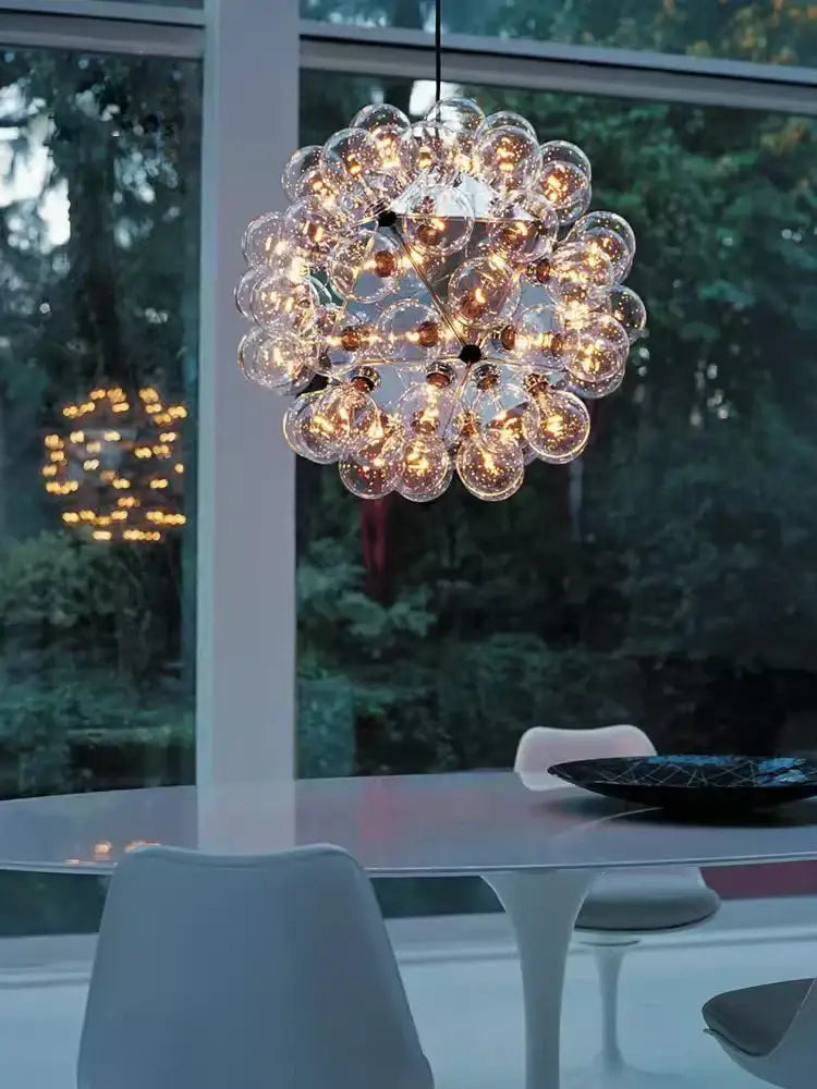 Modern glass dandelion g4 led chandelier dining room pendant light