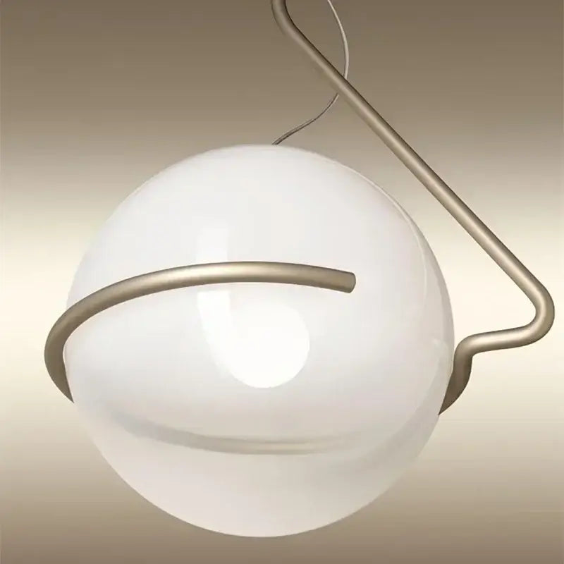 Modern glass globe pendant lamp for kitchen island white red & gold