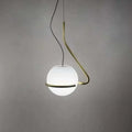 Modern glass globe pendant lamp for kitchen island white red & gold