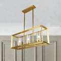 Modern gold 3 light clear glass pendant light dining room