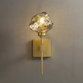 Modern gold amber smoke gray glass wall sconce living room light