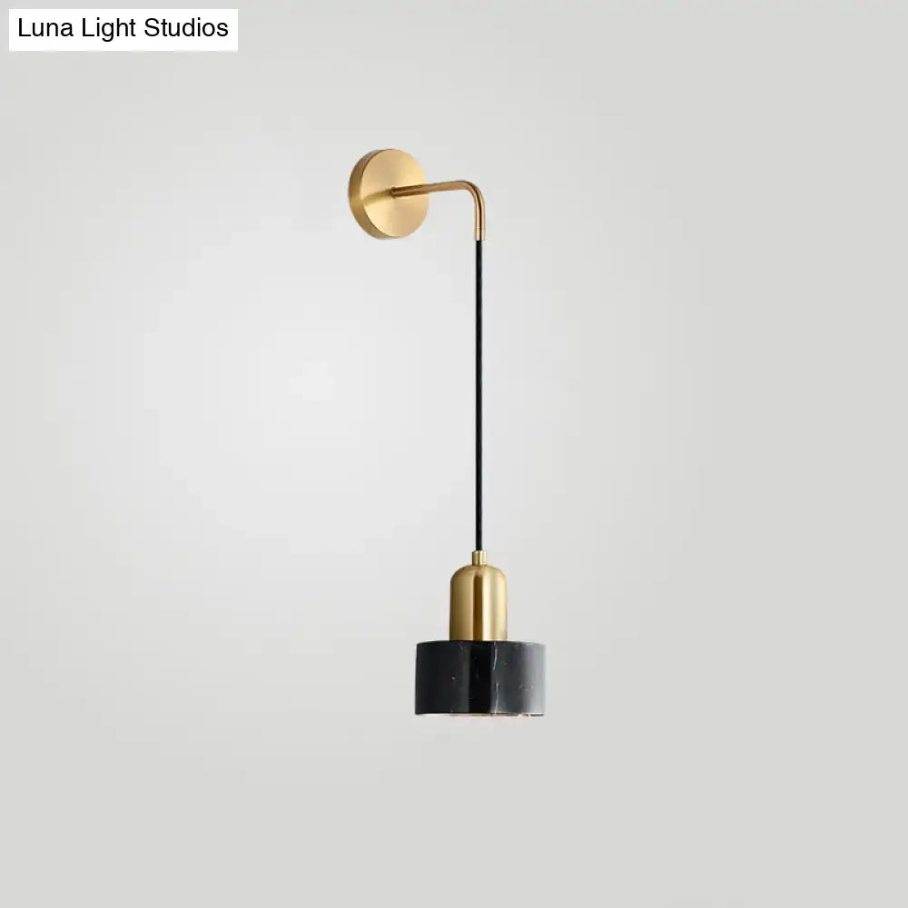 Modern gold and black marble pendant light fixture for living room