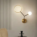 DecorBites™ Minimalist Cream Glass LED Wall Sconce Lamp for Bedroom Lighting