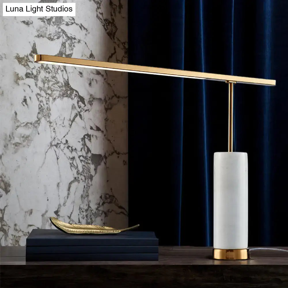 Modern gold and marble led nightstand lamp bedroom table light