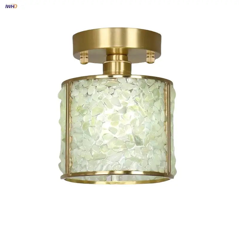 DecorBites™ Copper Canopy LED Ceiling Light Glass Crystal Nordic Modern Decor for Home