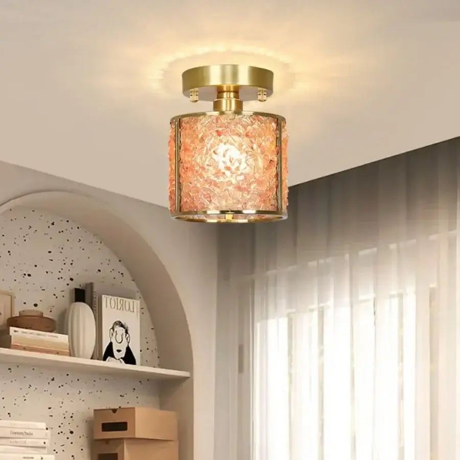 DecorBites™ Copper Canopy LED Ceiling Light Glass Crystal Nordic Modern Decor for Home