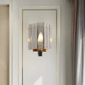 Modern gold and smoke gray glass triangle sconce bedroom wall lamp