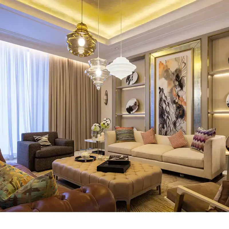 Modern gold and white decorbites glass chandelier dining room light