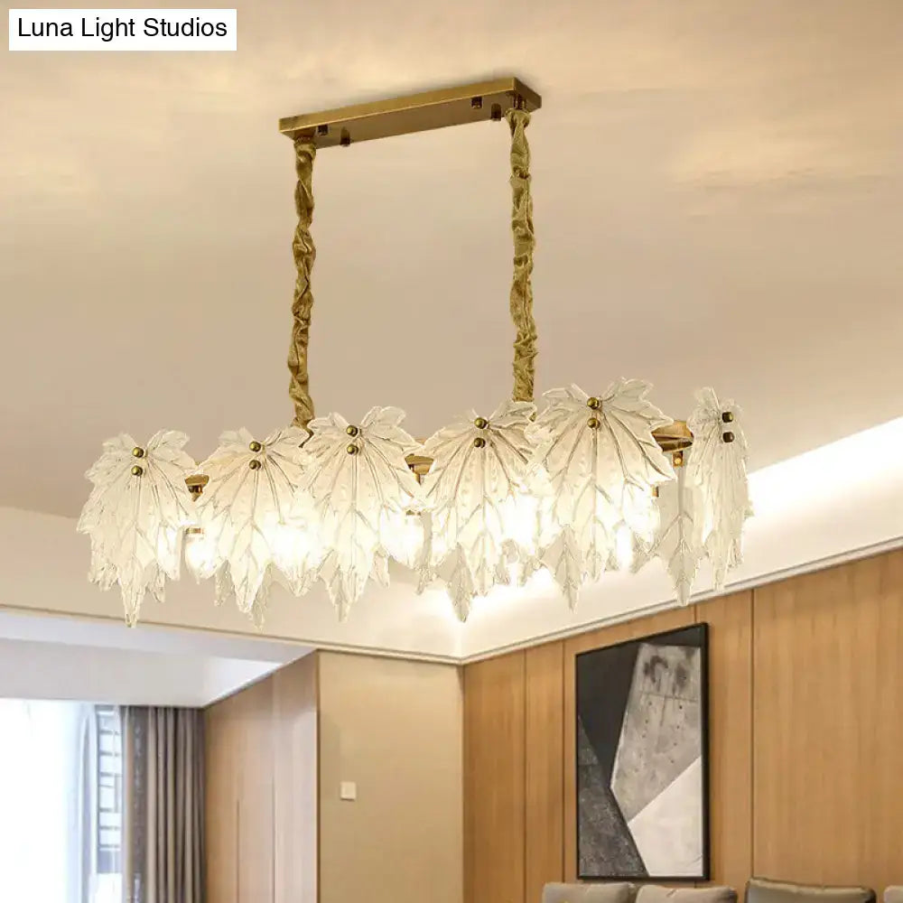 Modern gold and white glass floral pendant light dining room