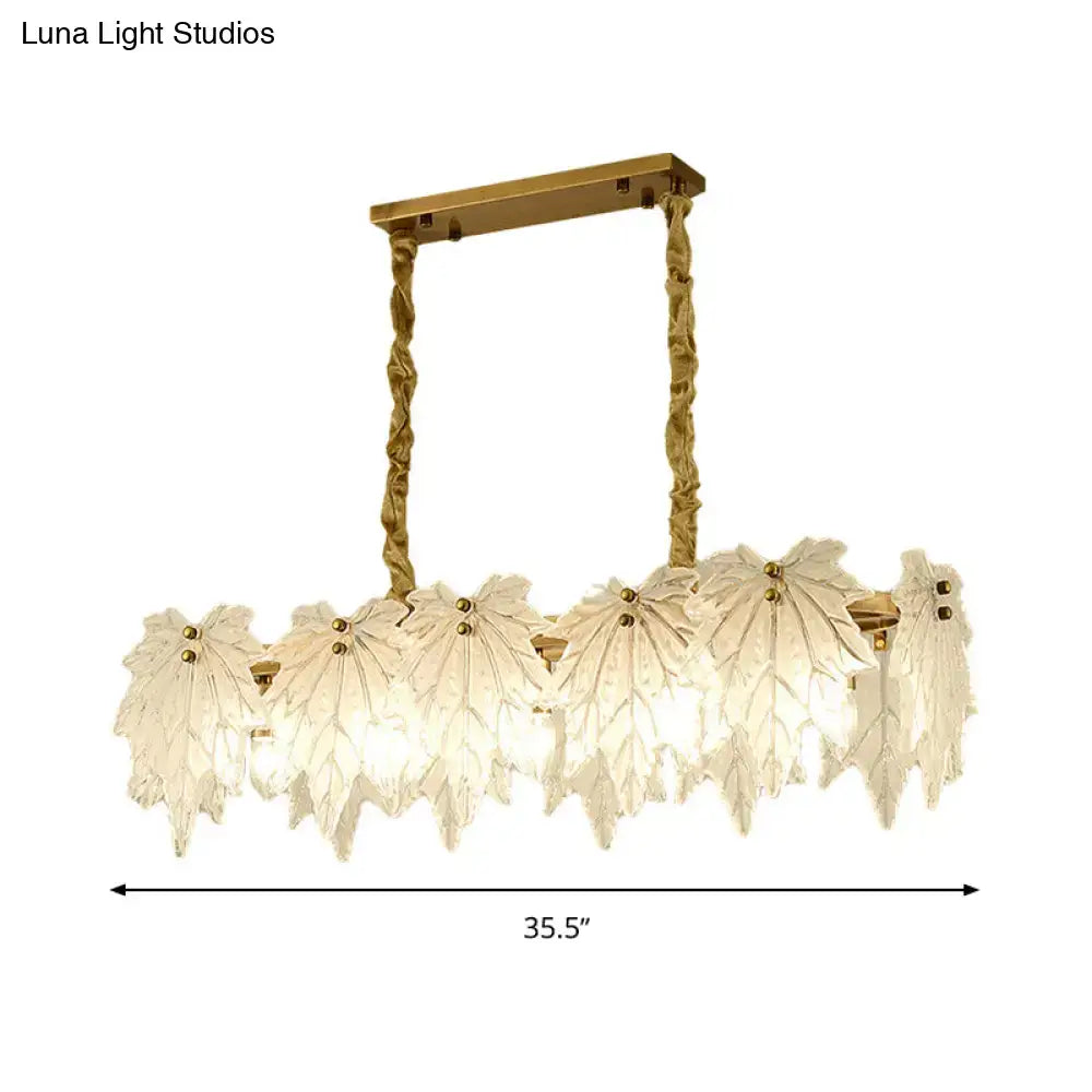 Modern gold and white glass floral pendant light dining room