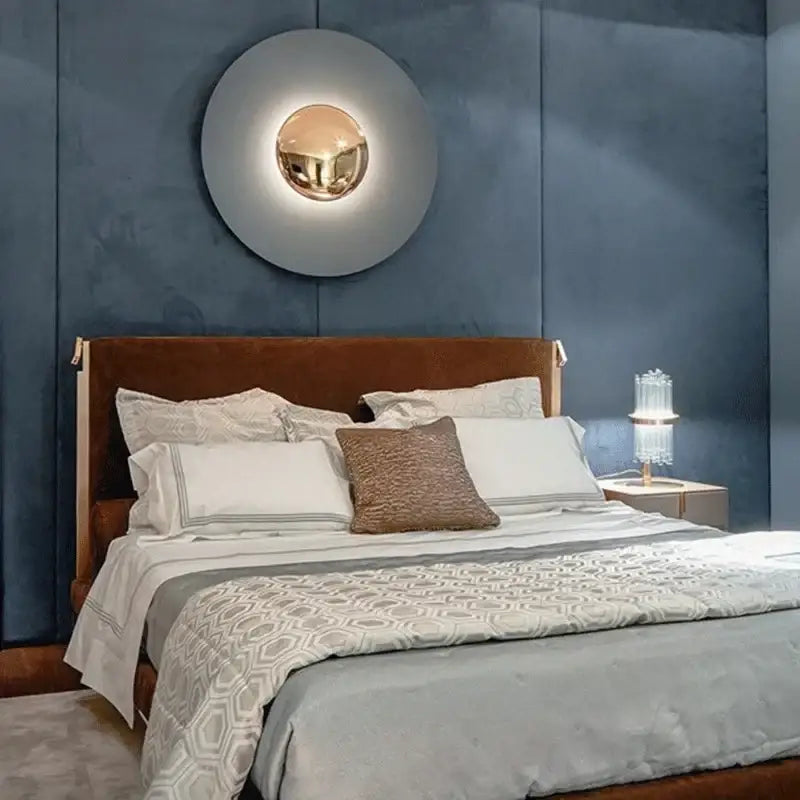 Modern gold and white led ufo wall sconces for bedroom ambiance