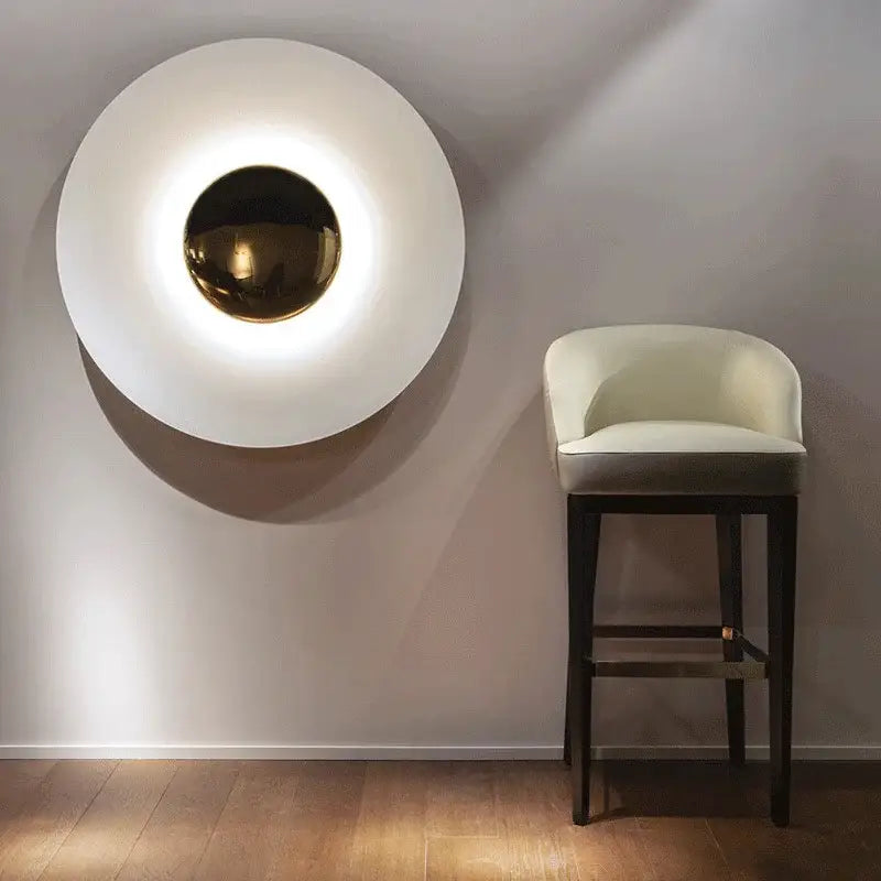 Modern gold and white led ufo wall sconces for bedroom ambiance