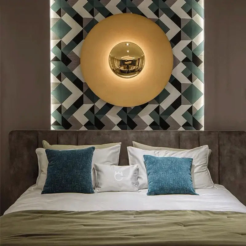 Modern gold and white led ufo wall sconces for bedroom ambiance